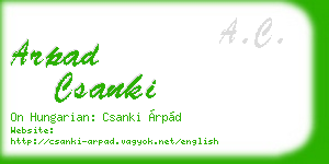 arpad csanki business card