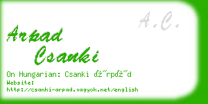 arpad csanki business card